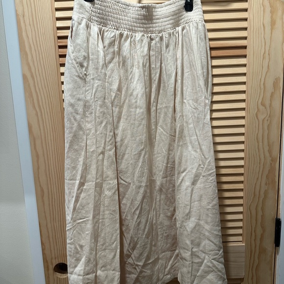 Love Tree Cream A-Line linen Maxi Skirt - Picture 6 of 6